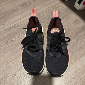 Adidas Women's Black and Pink Sneakers NMD